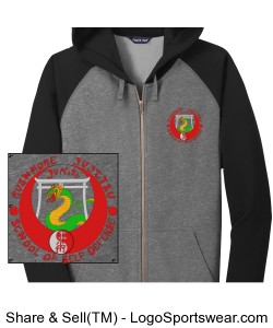 Sport-Tek Adult Raglan Colorblock Full-Zip Hooded Jacket Design Zoom